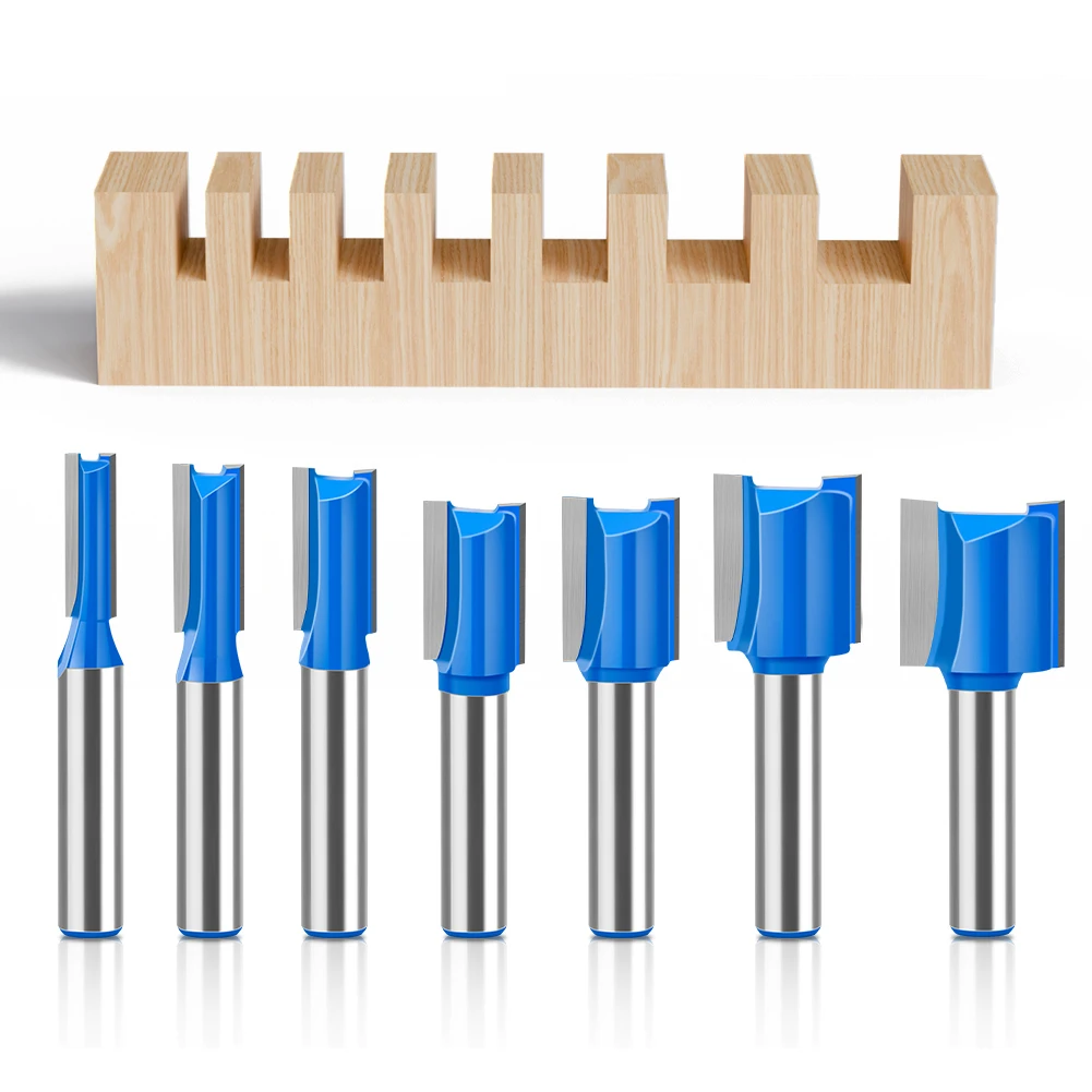 1pc 8mm Shank 3mm-20mm Straight Bit Tungsten Carbide Double Flute Router Bits Milling Cutter For Wood Woodwork Tool