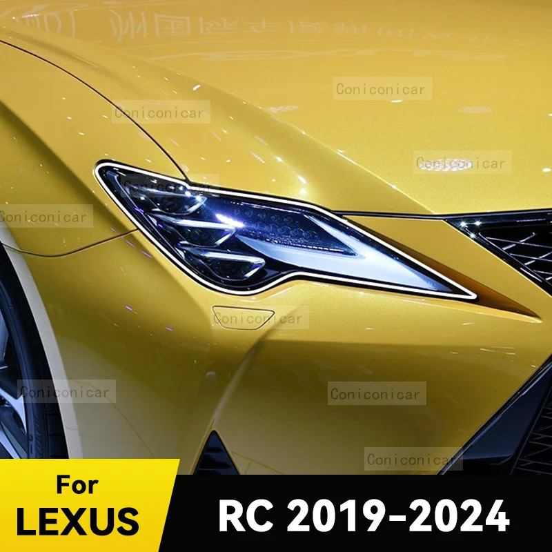 

For LEXUS RC 2019-2024 2023 Car Headlight Protective Cover Film Front Light Transparent TPU Headlamp Accessories Sticker
