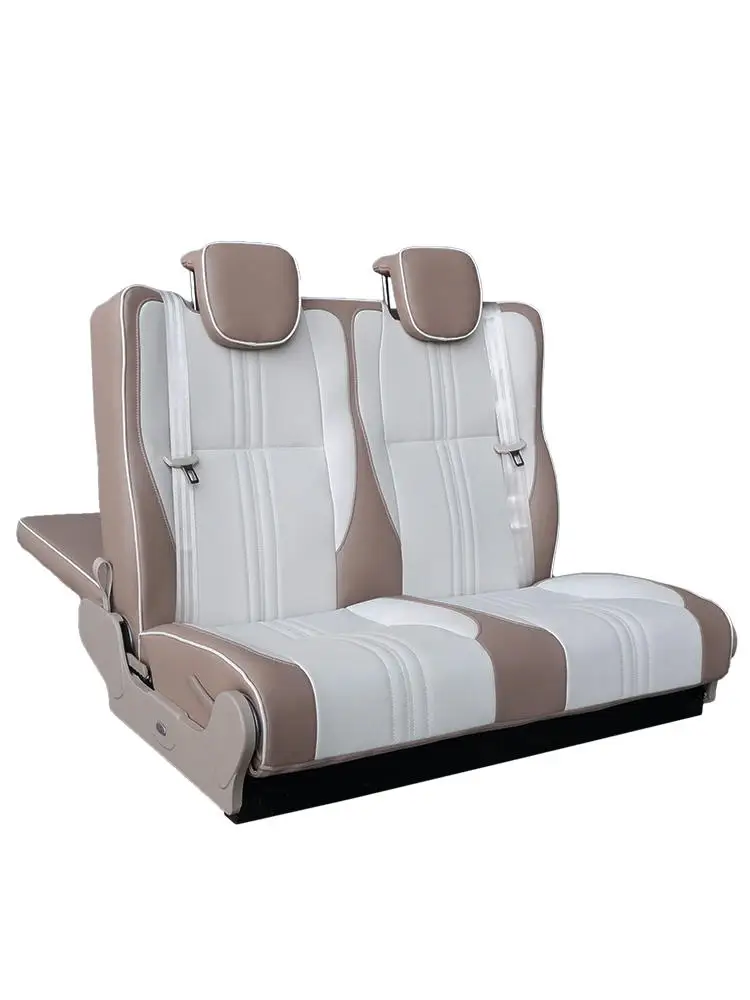 Custom Luxury Car Seat Triple Fold Forward Sliding Bed Seat Genuine Leather for RV MPV SUV Large Truck
