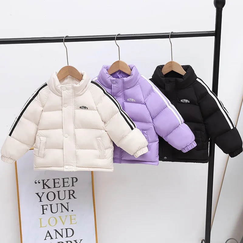 

2025 Autumn And Winter Children's Cotton Coat Solid Colour Cotton Jacket Thick Cotton Clothing For Boys And Girls