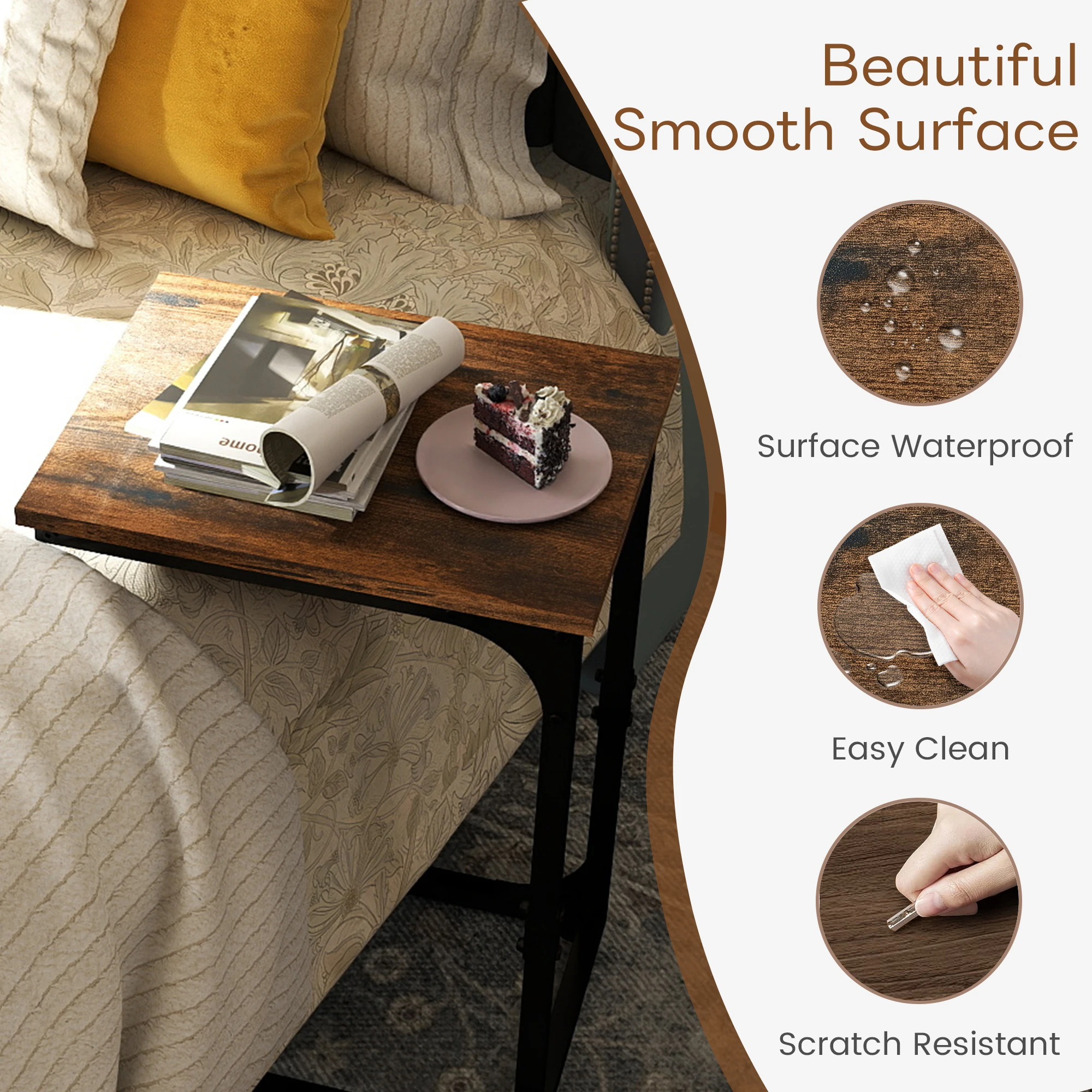 C-Shaped Side Table for Couch, - đánh giá và giá Metal Photo Panel