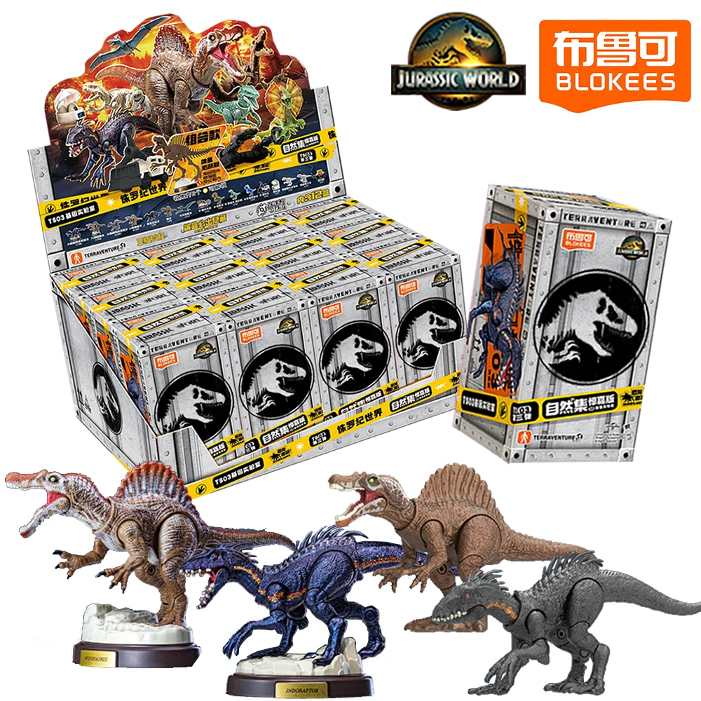 

BLOKEES Original Jurassic World Creative Blind Box Toys Exquisite Desktop Decoration Boys and Girls Love Mighty Dinosaur Models