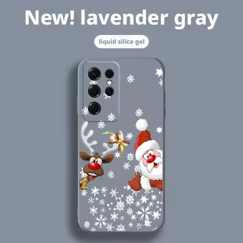 Santa Claus Liquid Silicone Phone Case For Samsung Galaxy S23 Ultra S25 S24 S21 S22 S20 Plus FE Note 10 Plus 20 Ultra Cover