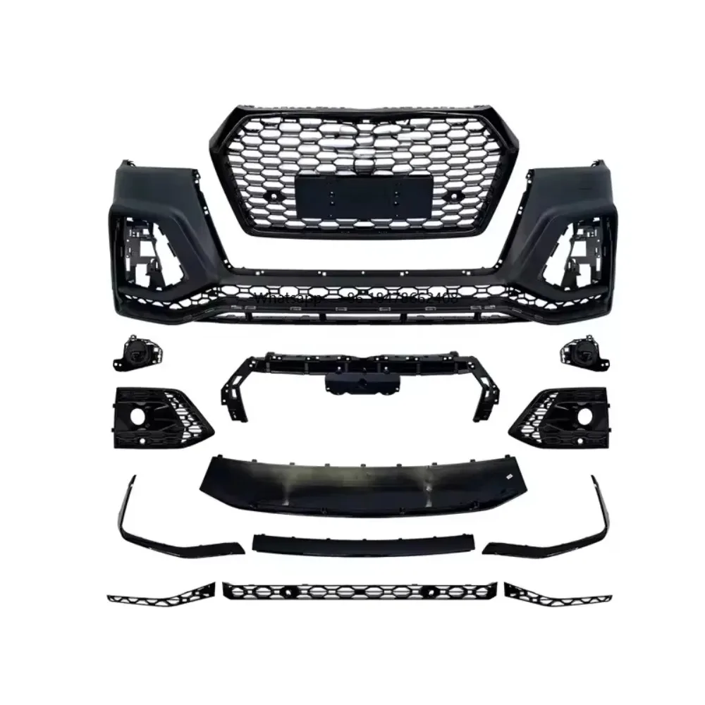 Q5 Modified RSQ8 Front Bumper Grille Kit Q5 Rear Diffuser with Exhaust Pipe RSQ8 Style Body Kit for Q5 2018 2019 2020