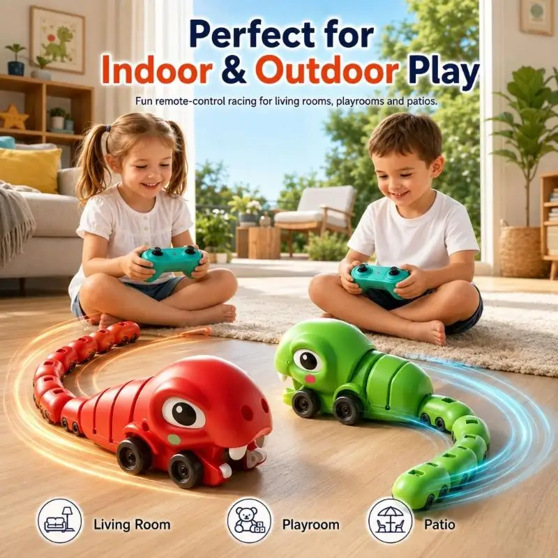 Remote Toy Vehicle Set with Wireless Handset, ABS Indoor Floor Car for Kids, Motion in Living Rooms