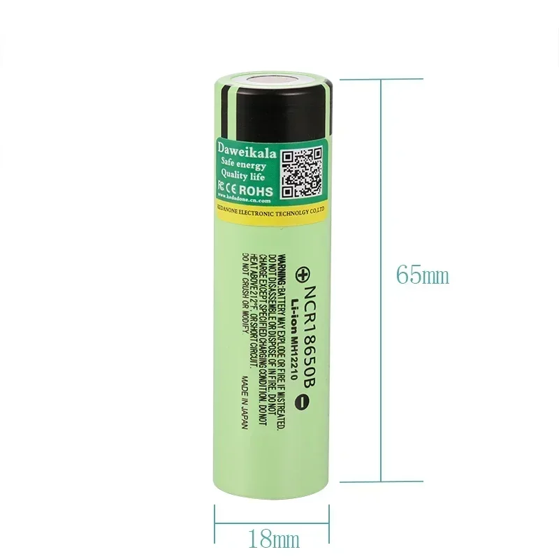 Rechargeable 18650 Li-ion Battery 3.7V 2600mAh MH12210 NCR18650B Replacement Cell for Flashlight Electronic Cigarette Devices