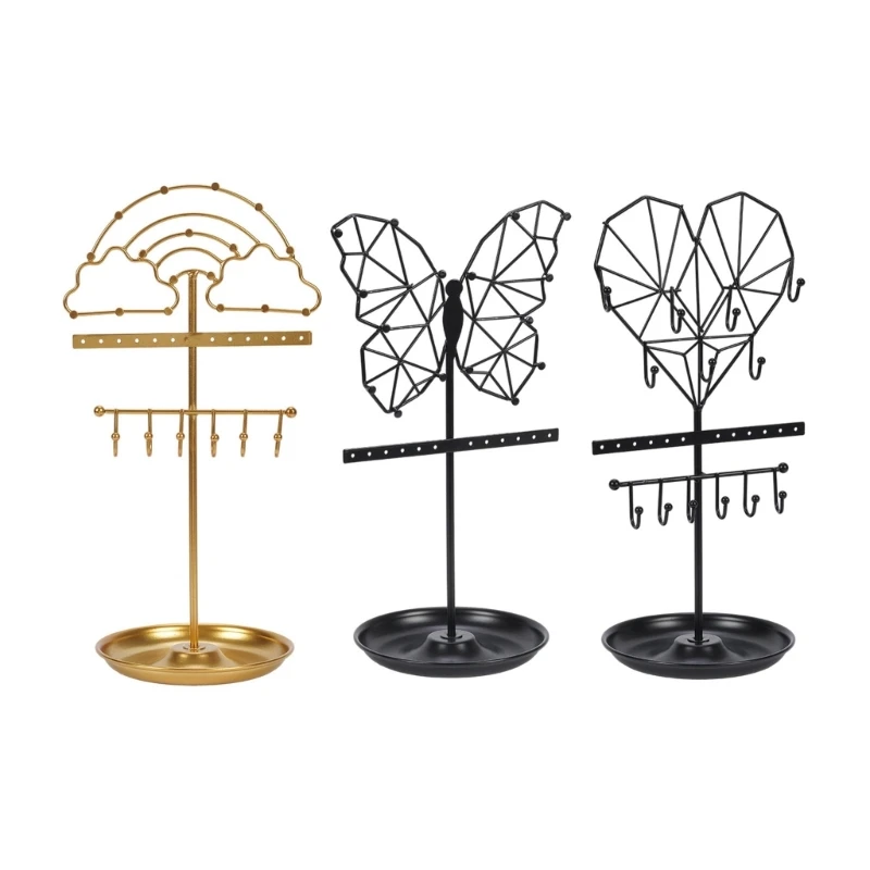 

Practical Necklace Holder Metal Jewelry Stand Earrings Holder Alloy Texture