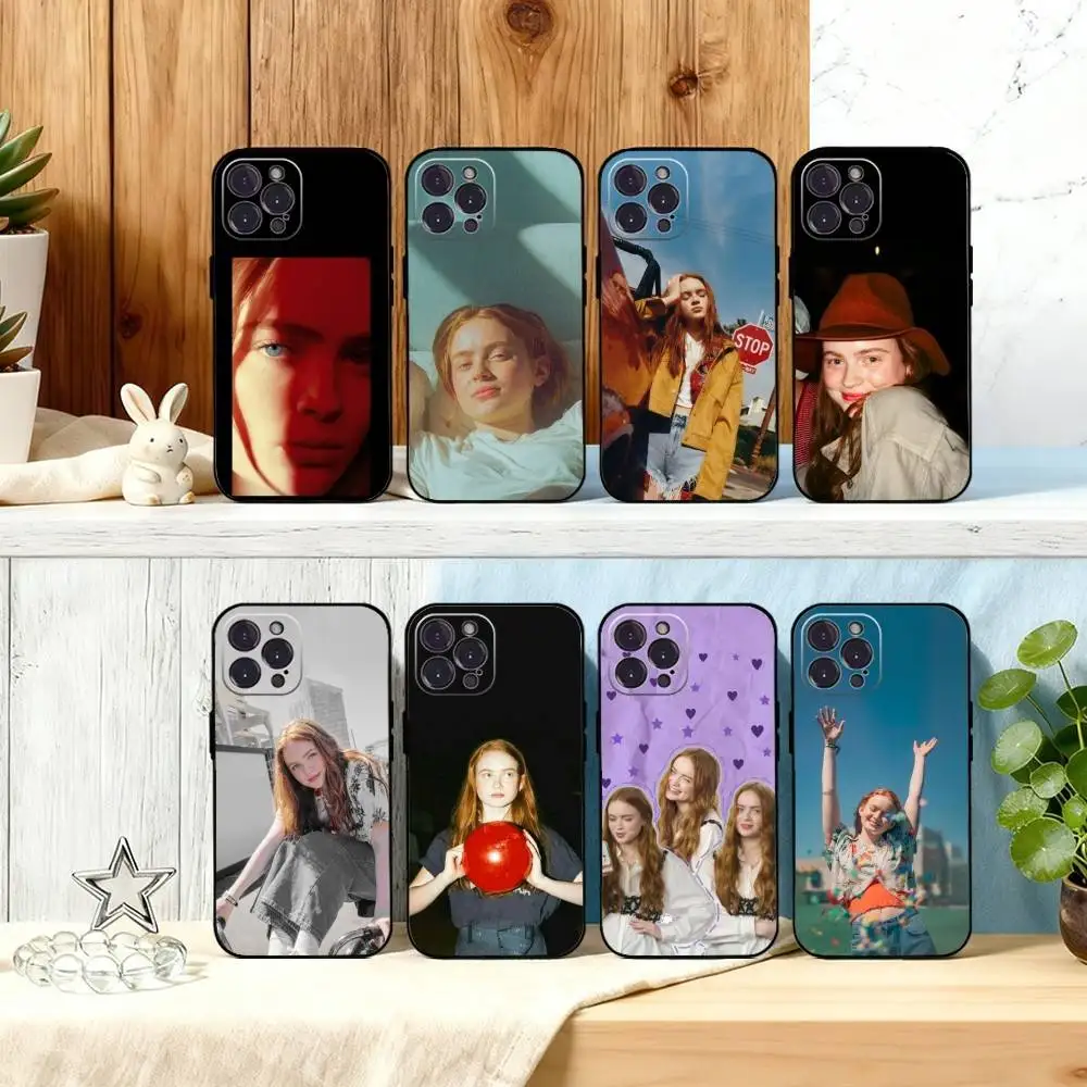 

S-Sadie Sink Actress Phone Case For iPhone17 16 15 14 13 12 11 Pro Max Plus,5G Soft Black Case