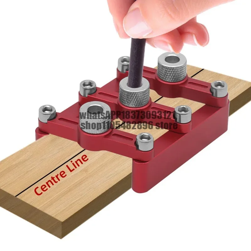 Self Centering Dowelling Jig Woodworking Joinery Hole Drill Guide,Wood Dowel Hole Positioner Locator with 3-10mm Drill Sleeves