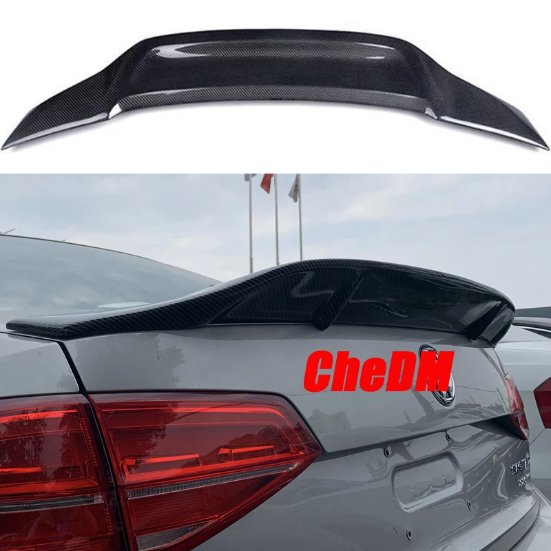 For 2012-2018 Volkswagen Sagitar  Jetta MK6 100% Real Carbon Fiber Highquality Rear Spoiler Trunk Lid Diffuser R Styl