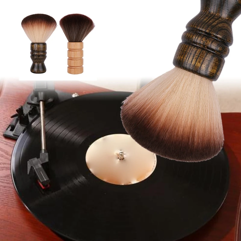 Anti-static Wooden Handle Soft Squirrel Hair Record Cleaning Brush Stylus Dust Remover for LP Vinyl Record Turntable disc