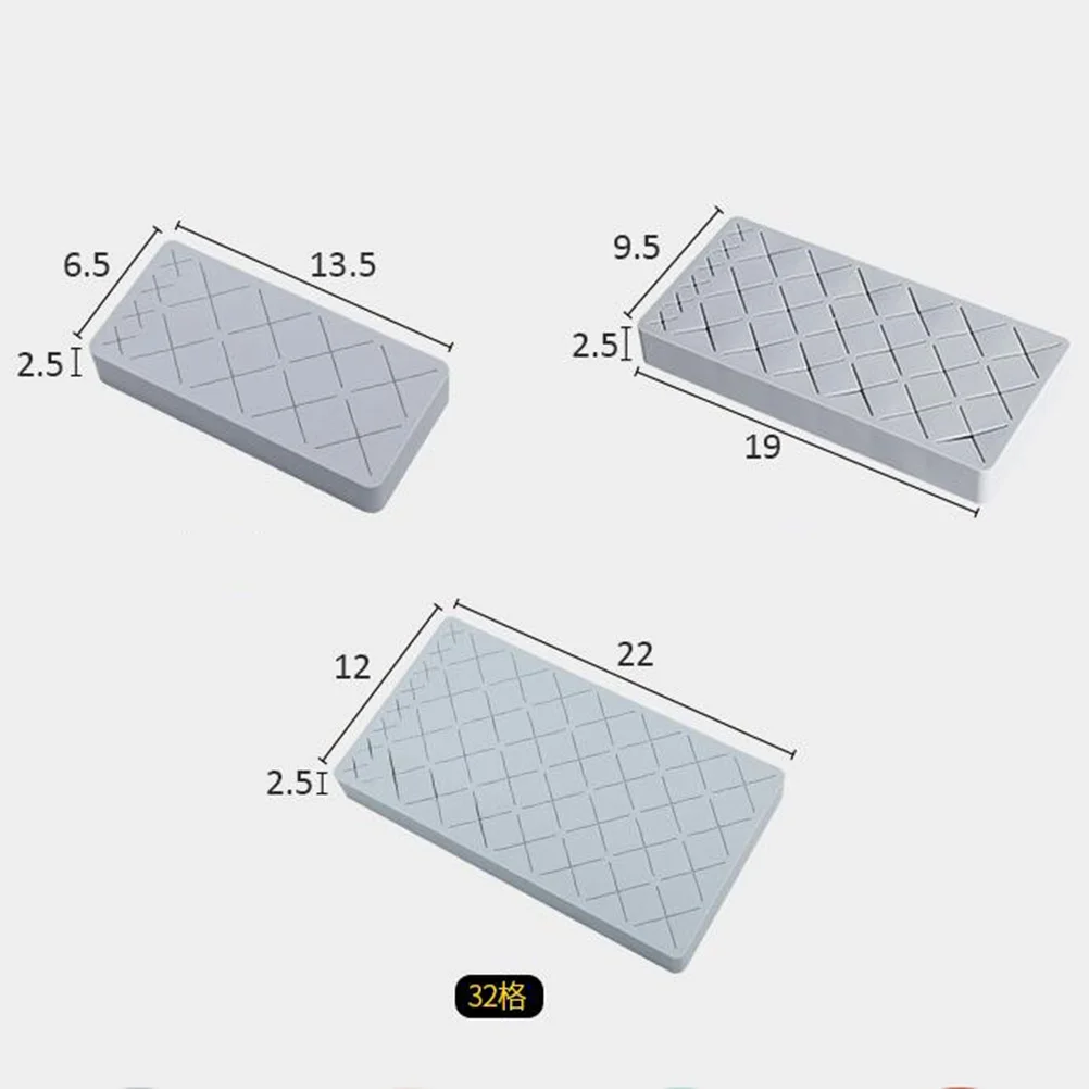 Silicone Lipstick Storage Rack Grey Durable Desktop Organizer Multi-Slot Lipstick Holder Eyebrow Pencil Holder Makeup Brush Rack