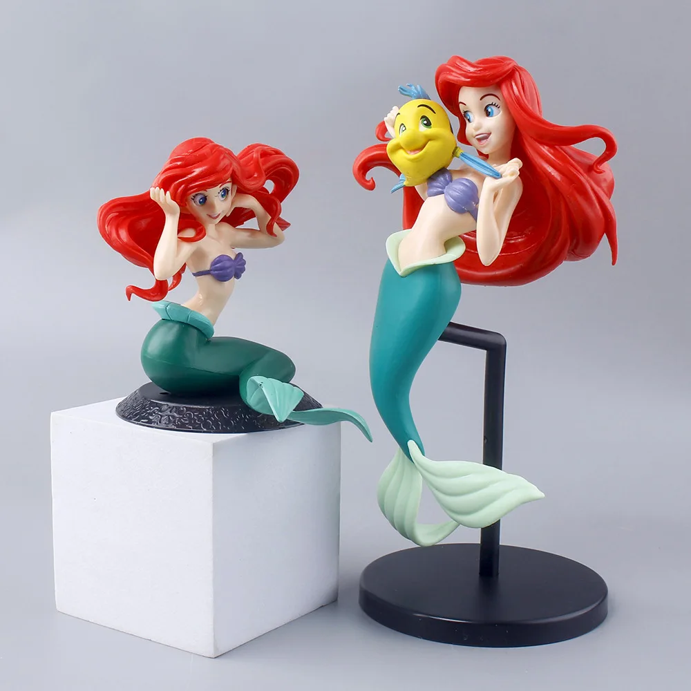 Figura de Ação da Princesa Sereia em PVC, Tema Oceano, Modelo Colecionável, Topper de Bolo, Decoração de Mesa para Casa, Ornamento para Festa de Aniversário Infantil