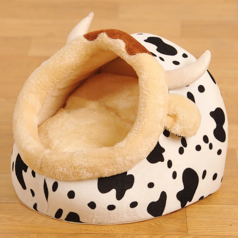 Pet cotton nest, cute leopard print, cow, teddy bear, pet bed, pet pad, cat nest, kennel