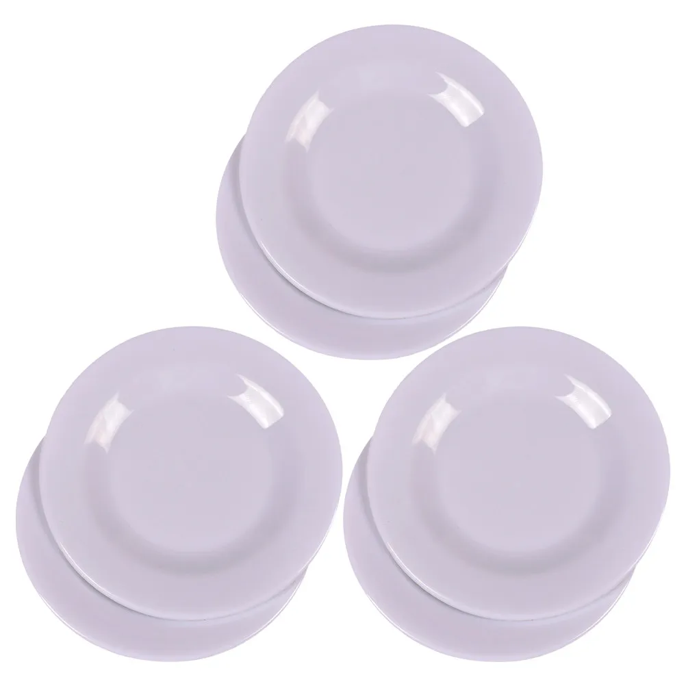 

6Pcs White Miniature Plates Plastic Small Plate Set for Mini House Kitchen Scene Layout Pretend Play Mini Tableware Decorative
