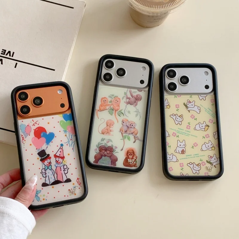 Flor selvagem macaco biz zoológico liang sandy coelho caso de telefone para iphone 16 pro 13 12 14 15 17 pro max plus cenoura coelho wf capa ﻿ ﻿ ﻿ ﻿ ﻿