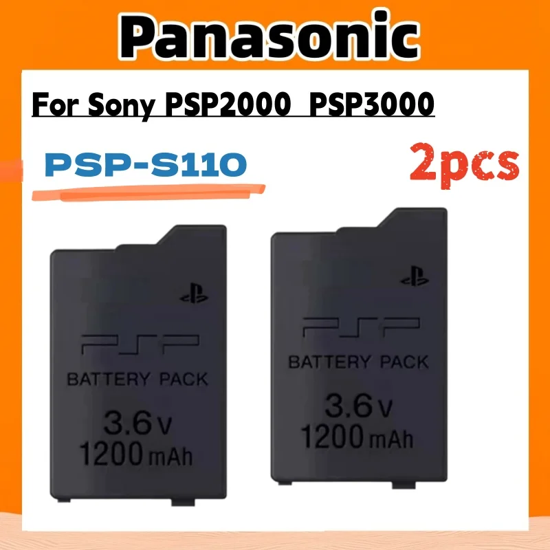 1-2 Baterías Recargables de Litio de 1200 mAh para Sony PSP2000 PSP3000 PSP 2000 3000 PSP-S110 PlayStation Portable Gamepad