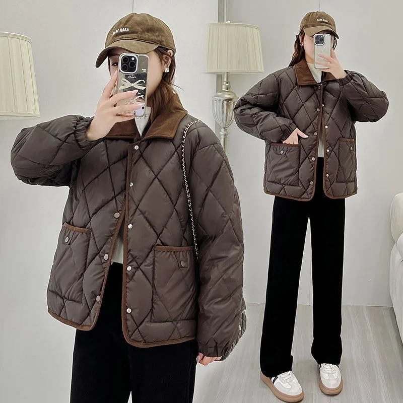 Kleiner duftender Wind Baumwolle gepolsterter Anzug 2024 neue Jacke waschen frei Mode Mode locker alles kurz Herbst Winter Frauen Mantel