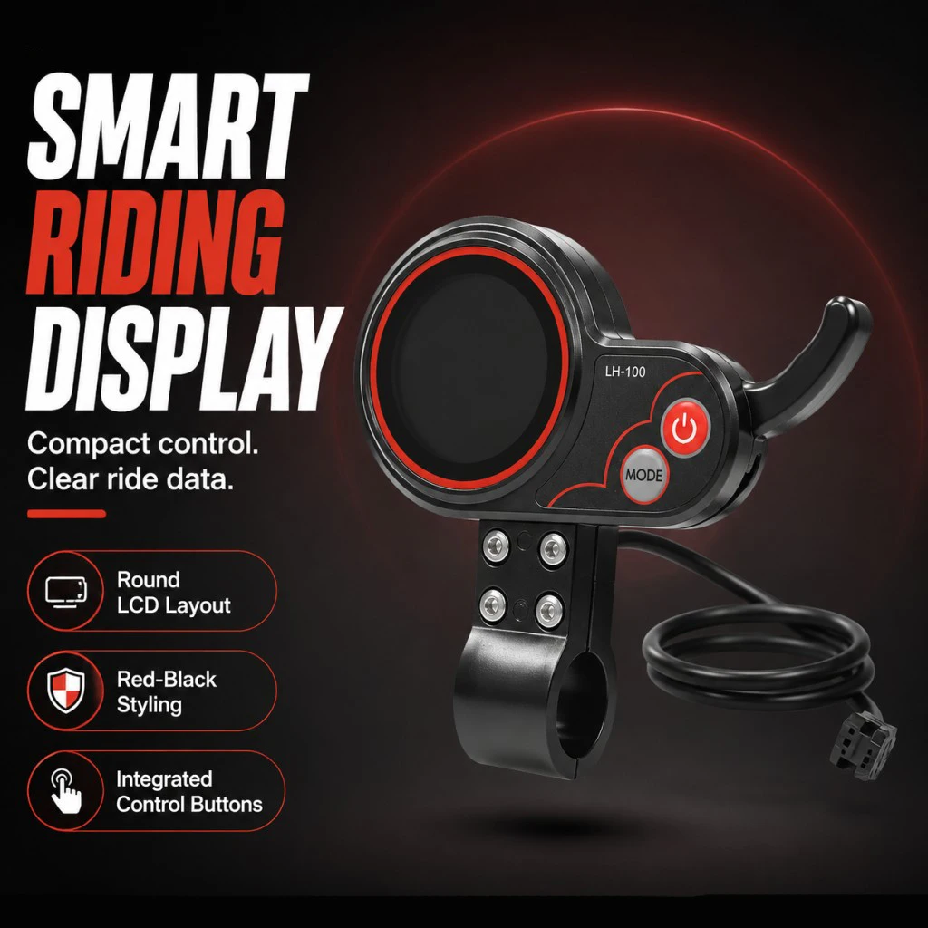 

UART2 E-bike LCD LH100 Colorful Display Meter 24V-60V Bicycle Speedometer for Fatbike Screen Cycling Computer Scooter Accessorie