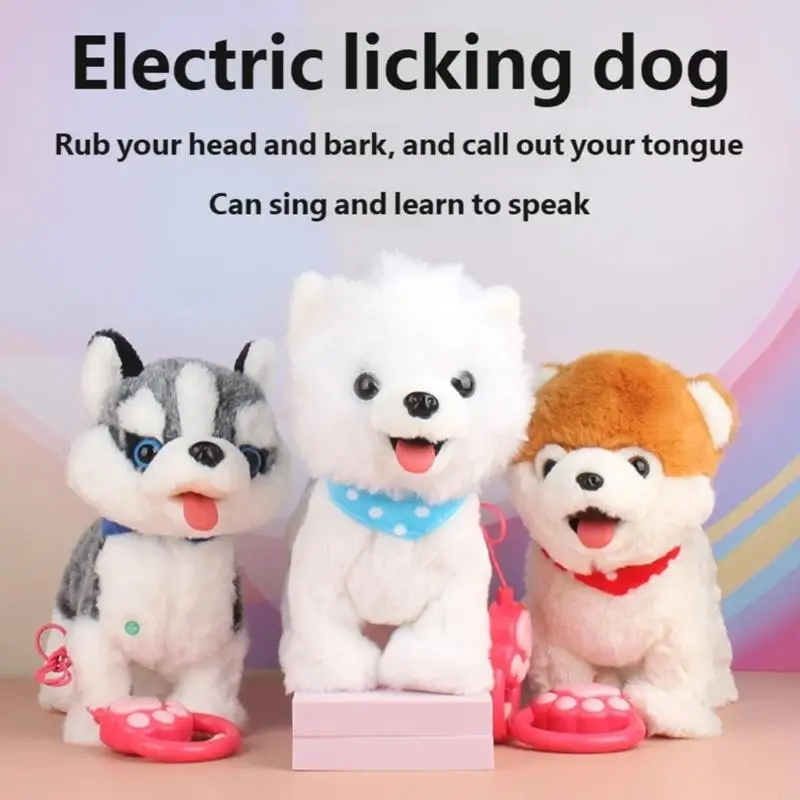 Interaktywny, elektryczny pluszowy piesek, który chodzi, szczeka i uczy się mówić dla dzieci Interaktywna zabawka dla dzieci