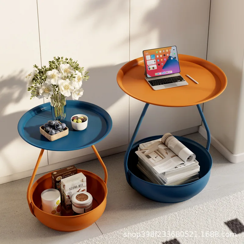 Nordic sofa storage small coffee table creative bedside table bedroom small round table living room hand carry