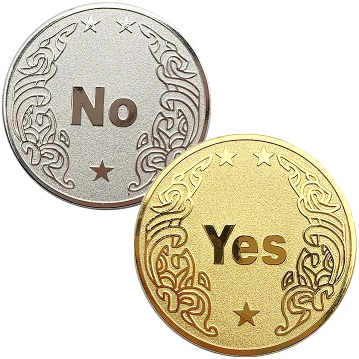 Moneda conmemorativa coleccionable de Metal, juguetes creativos de fiesta, sí/No Decision, 3,8 cm, dorado y plateado, 1 unidad