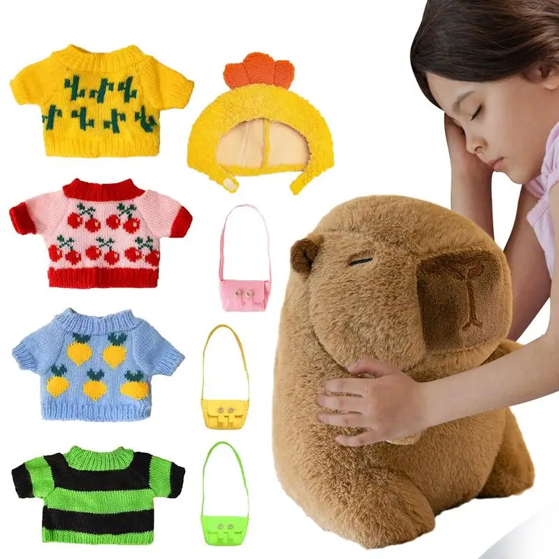 9 นิ้วแต่งตัว Capybara ตุ๊กตาตุ๊กตาของเล่นตุ๊กตาน่ารัก Capybara ตุ๊กตาผ้าอุปกรณ์เสริมตุ๊กตาสัตว์ตุ๊กตาสําหรับของเล่นเด็ก