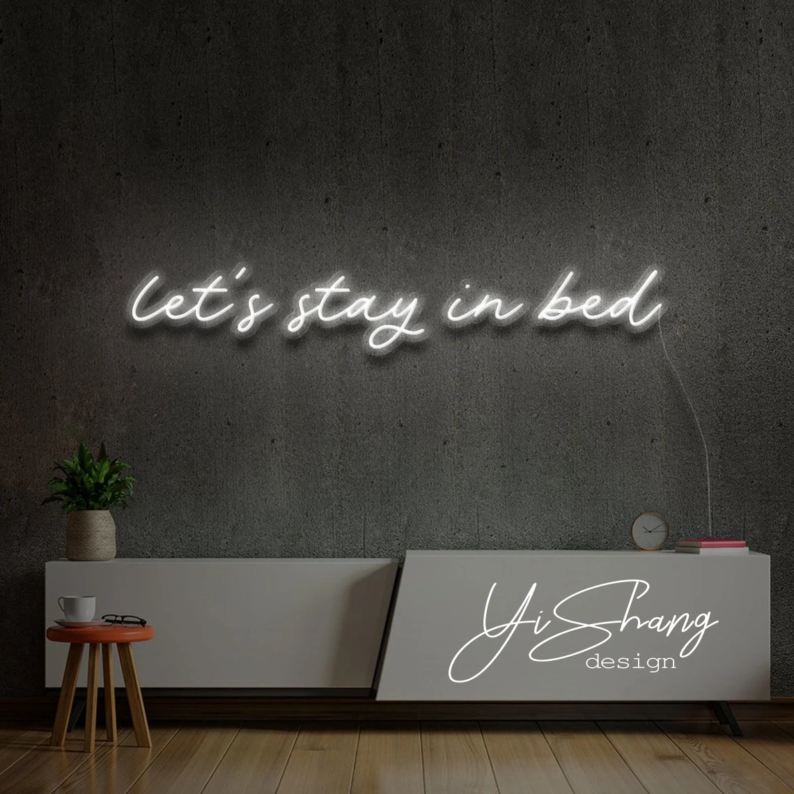 Let's Stay Ln Bed Neon Sign, Custom Neon Sign, Lights Room Decor Bedroom, Wall Decor, Home Decor, Personalized Gifts