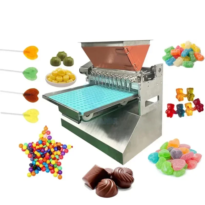 Rainbow Swirl Lollipop Pop Rocks Pectin Table Top Jelly Bear Candy Produce Make Machine For Depositor