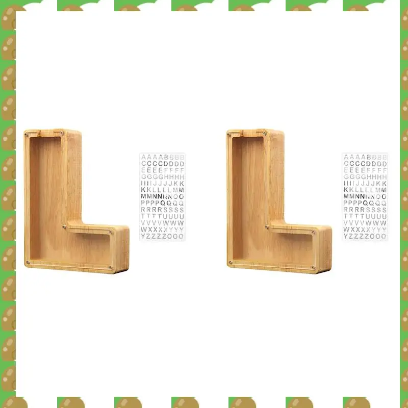 

T36C 2X деревянная персонализированная копилка с алфавитом для детей, банка для денег, монета, коробка для экономии монет, декор с буквами (алфавит-L)