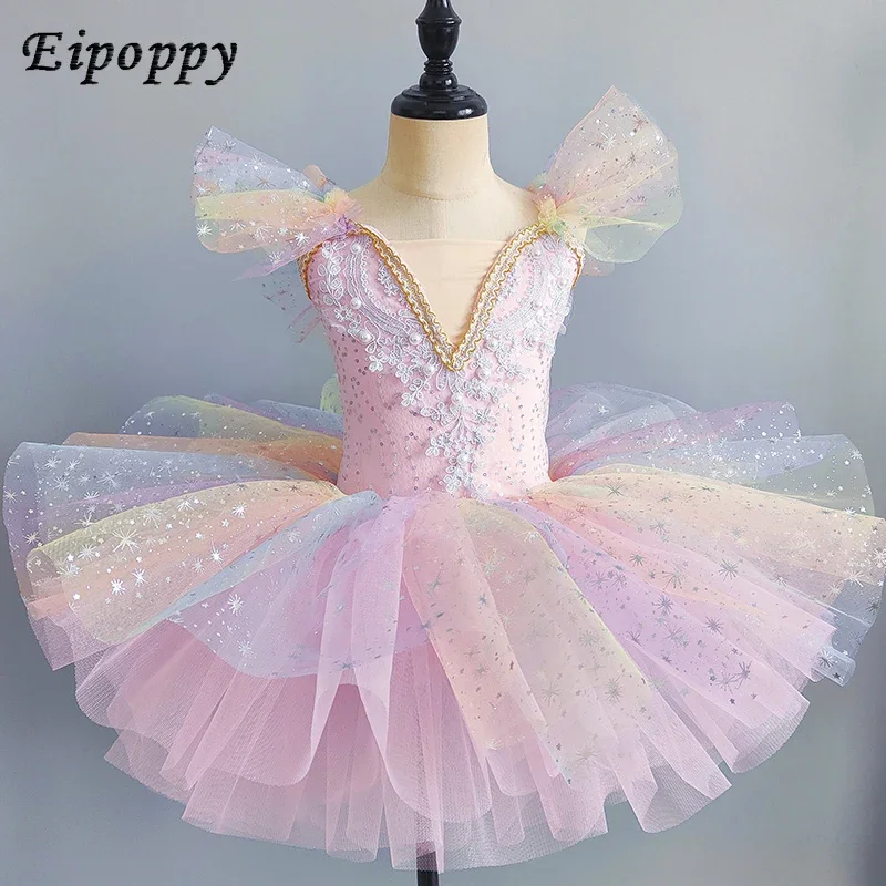 

Ballet Dance Dress Girls' Pettiskirt Children's Dancing Clothes Toddler Professional Little Swan Costume Tutu Gauze Skirt New