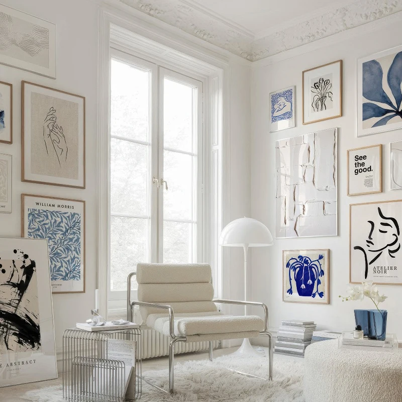 

Beige Texture Line Art Winter Prints Vase Abstract William Morris Canvas Painting Gallery Wall Posters Room Decorative Picture