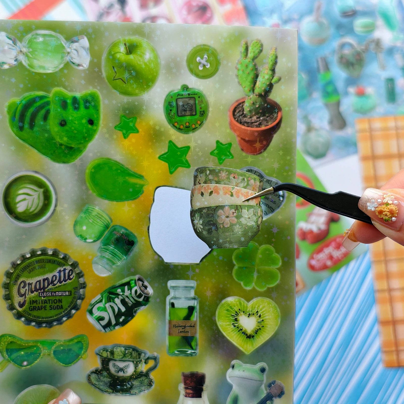 Zufällige Auswahl an über 500 Aufklebern, Regenbogen-Aufkleberbuch, ästhetische Aufkleber für Laptop, Scrapbooks, Planer, DIY-Tagebuch – Detail 4