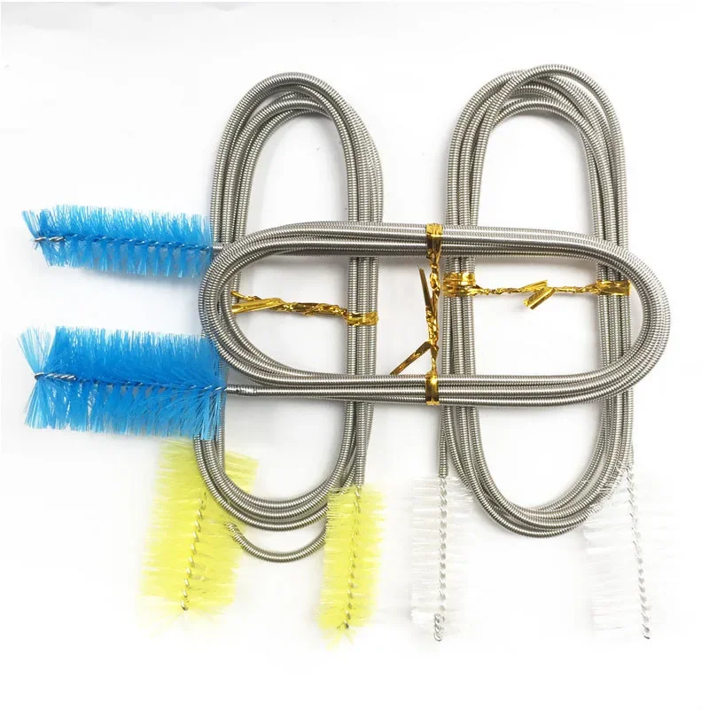 

Aquarium Cleaning Brush for Water Hose Lily Pipe Air Tube Stainless Steel Flexible Bent Tube Double Head Brush Fish Tank Cleaner