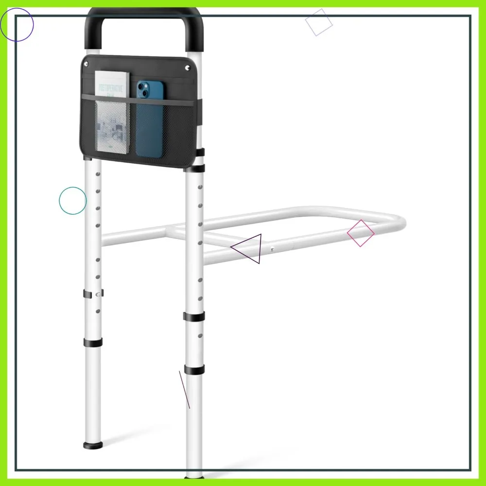 Rail de sécurité de lit réglable pour personnes âgées – Cadre en acier robuste, installation sans outil, convient à toutes les tailles de lit, capacité de 300 lb