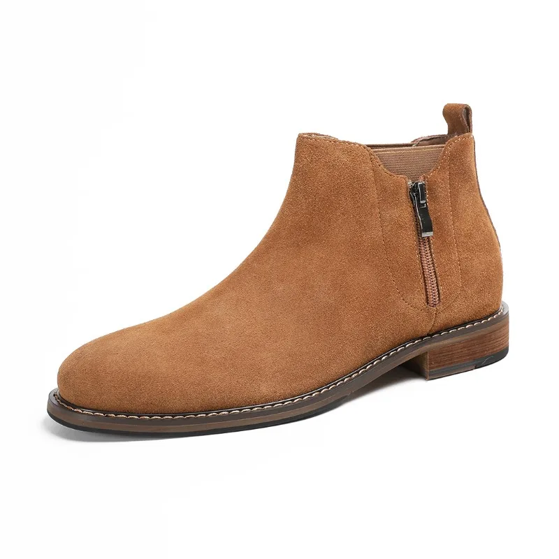 

Мужские ботинки челси из коровьей замши, роскошные качественные удобные ботинки ручной работы в британском стиле, модная мужская обувь из натуральной кожи до щиколотки