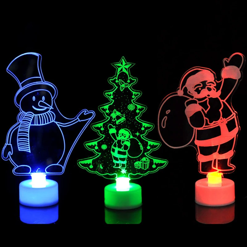 Creative Beautiful Colorful LED Decorative Lights Christmas Tree Decorations Party Supplies Acrylic Christmas Night Lights Gift