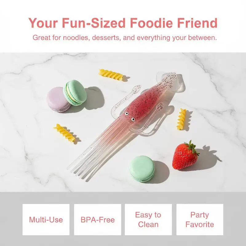 1pcs Funny Simulation Tableware Octopus Squid Shape Creative Fork For Instant Noodles Japanese Food