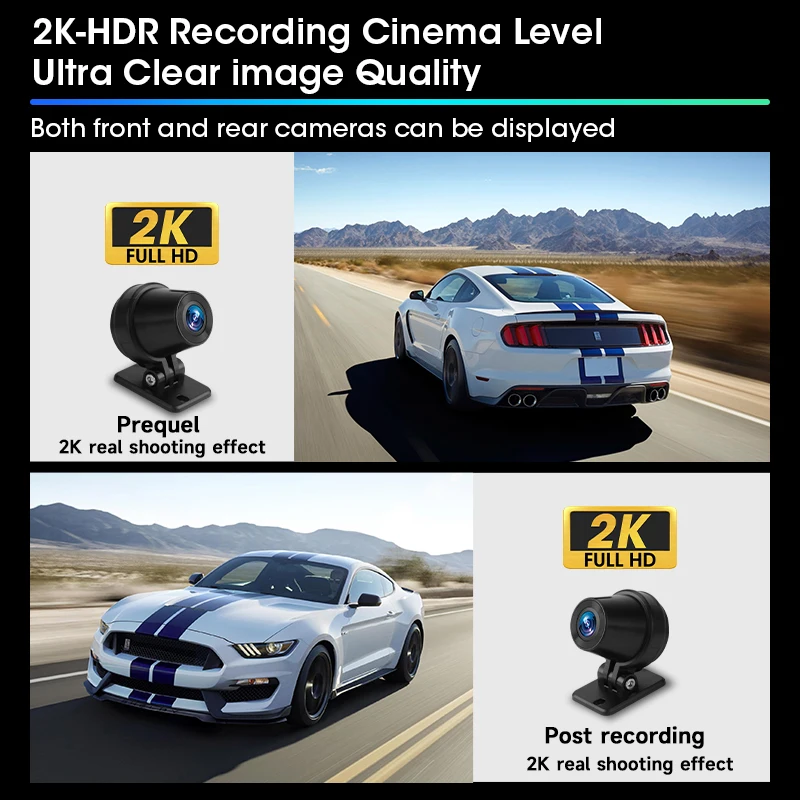 Jansite 6.86 "2K دراجة نارية DVR 1440P داش كام IPS شاشة مسجل Carplay أندرويد السيارات عدسة مزدوجة موتو كاميرا خوذة بلوتوث