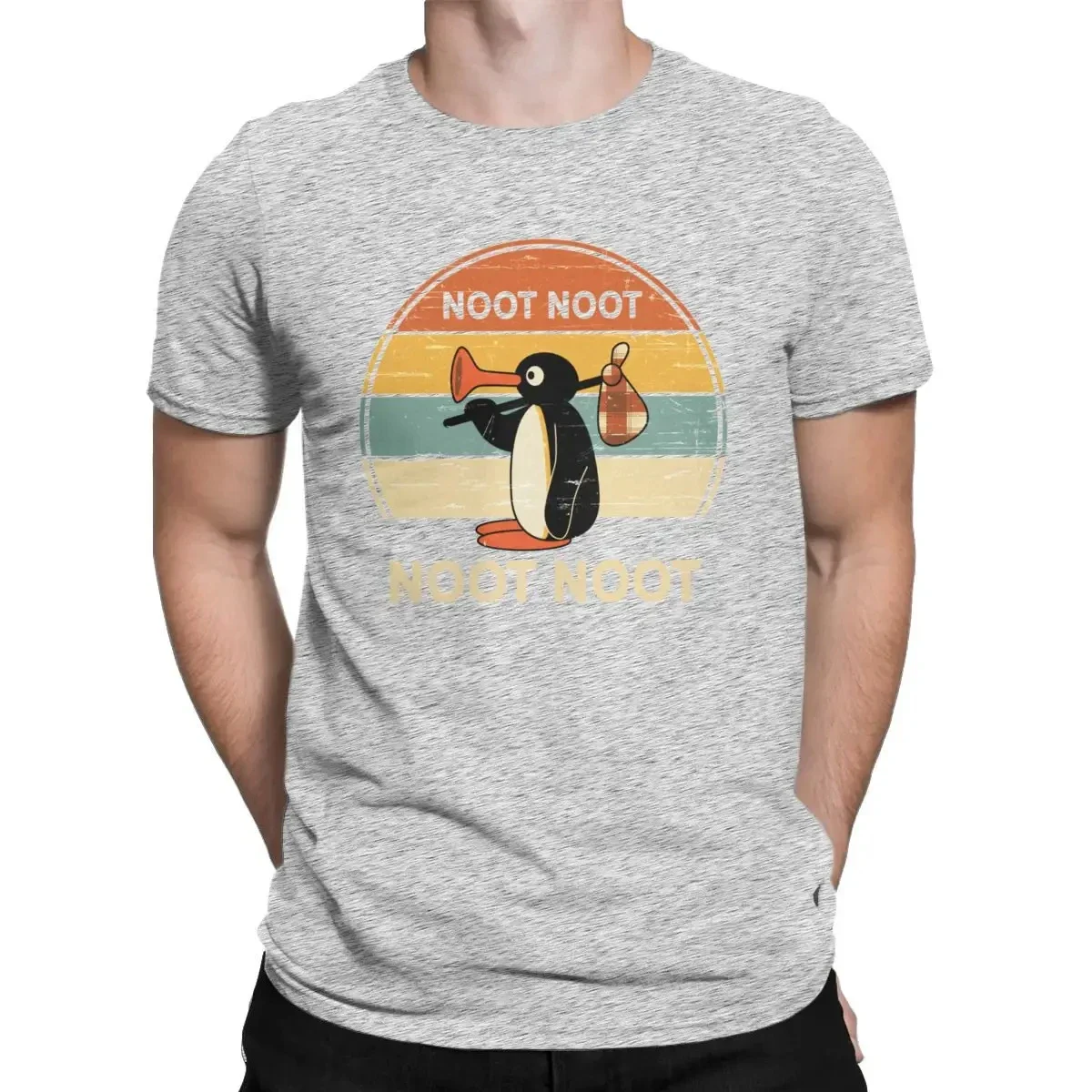 MWS Noot Noot Pingu Penguin Meme Gift Fun Quality Harajuku T-shirt Round Neck Print Street Wear Fashion Y2K Tops