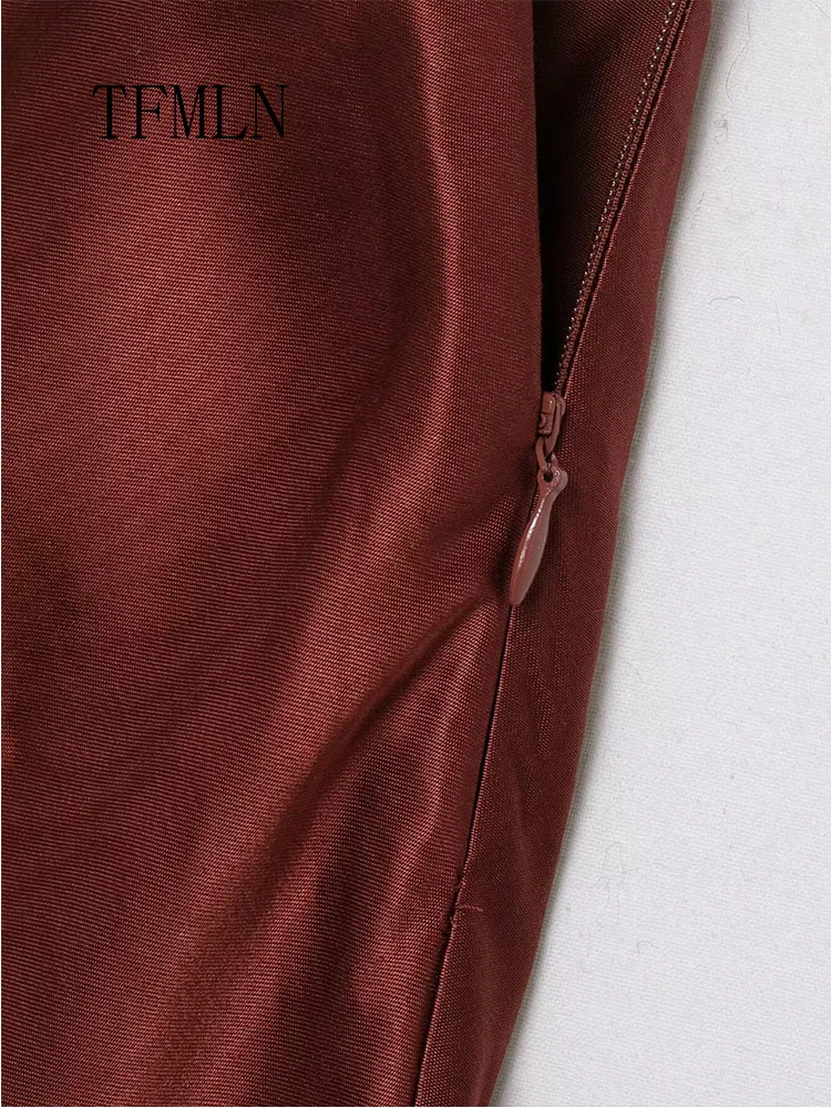 Faldas ajustadas de retales de encaje a la moda para mujer, faldas elegantes con cremallera lateral para fiesta, faldas rectas informales Vintage para mujer 2026