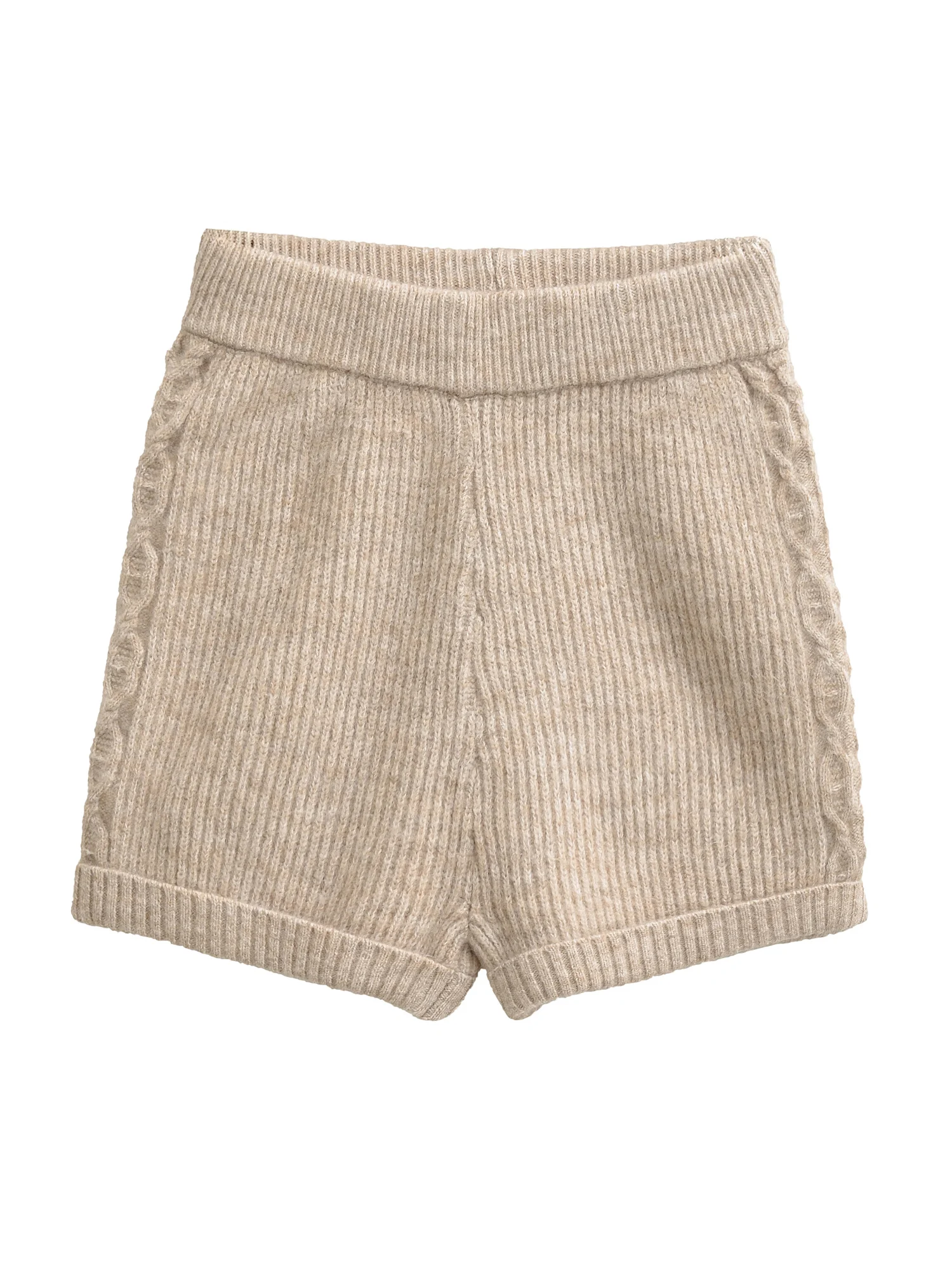 

Эластичные вязаные короткие брюки в американском стиле ретро, женские утягивающие повседневные брюки с высокой талией из смеси полиэстера и шерсти