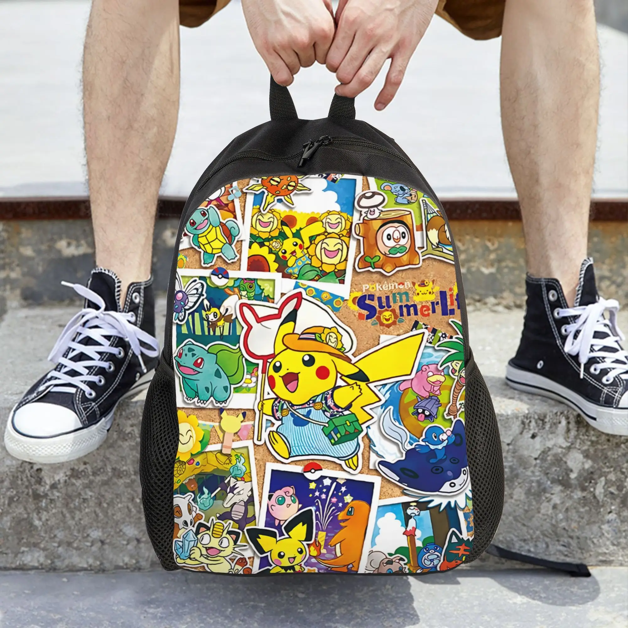 Fashion Cartoon Pokemon Theme Backpack ita bag  mochila High Street School Sturdy Shoulder Rucksack