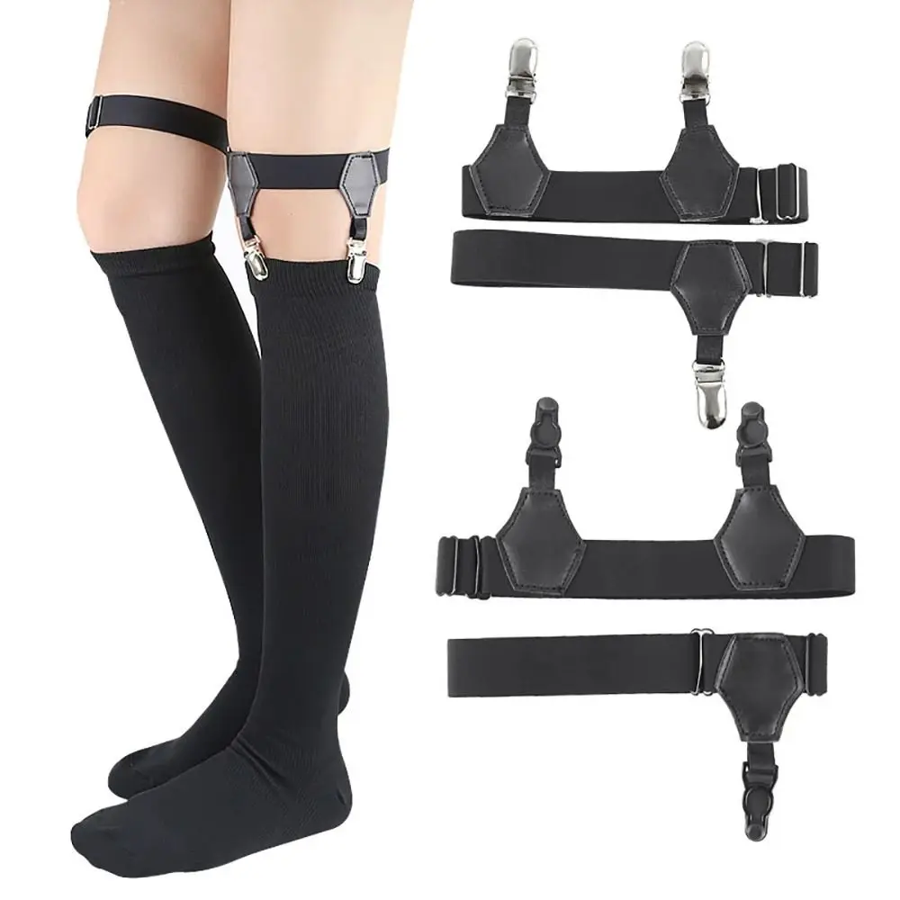 

1 Pair Adjustable Sock Garters Elastic Non-slip Clip Garters Suspenders From Falling Off Sock JK Socks Garter Holder Women Men