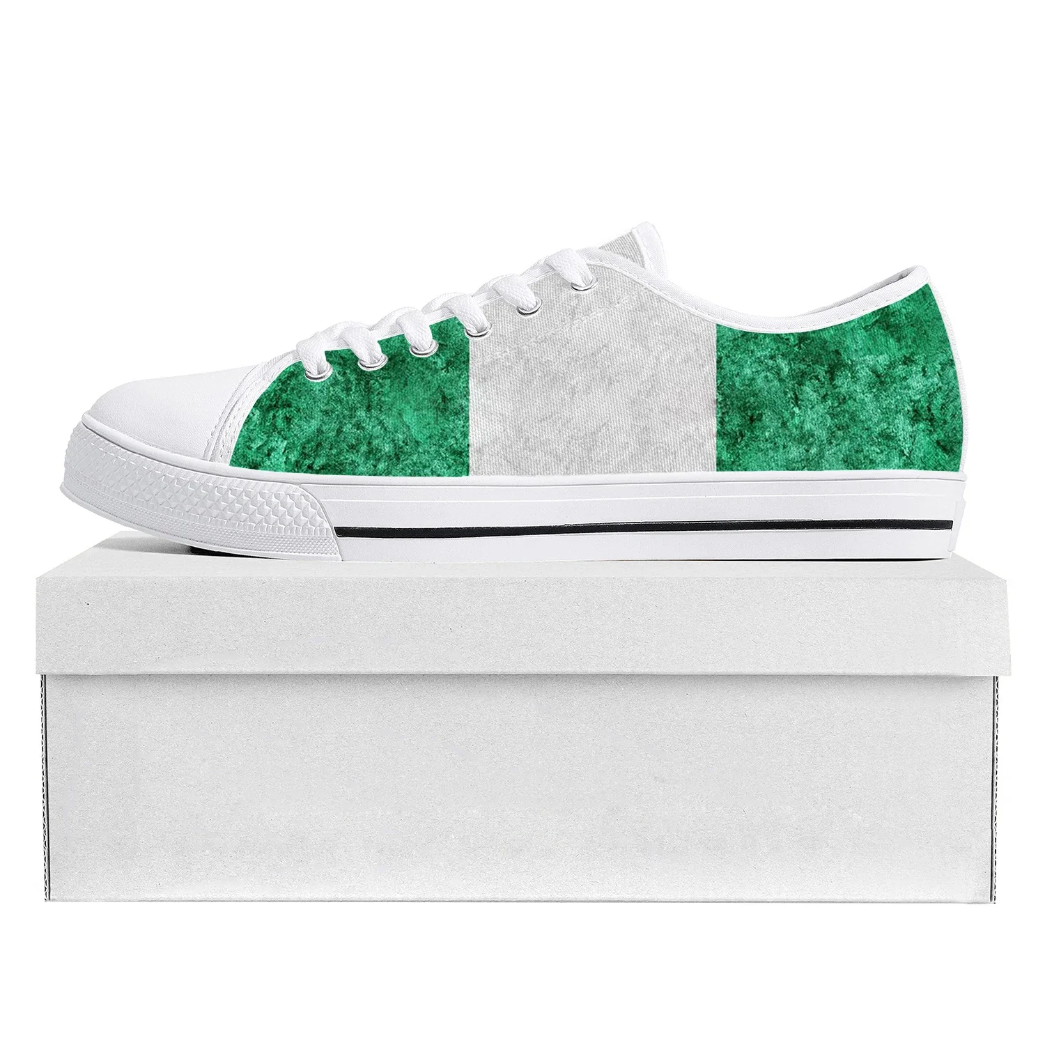 Nigerian Flag Low Top High Quality Sneakers Mens Womens Teenager Canvas Sneaker Nigeria Prode Casual Couple Shoes Custom Shoe