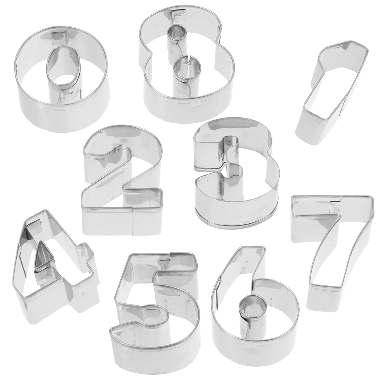 

10pcs Number Cookie Cutters Stainless Steel Biscuits Cutters Cookie Molds Kitchen Baking Tools stainless steel cookie mold