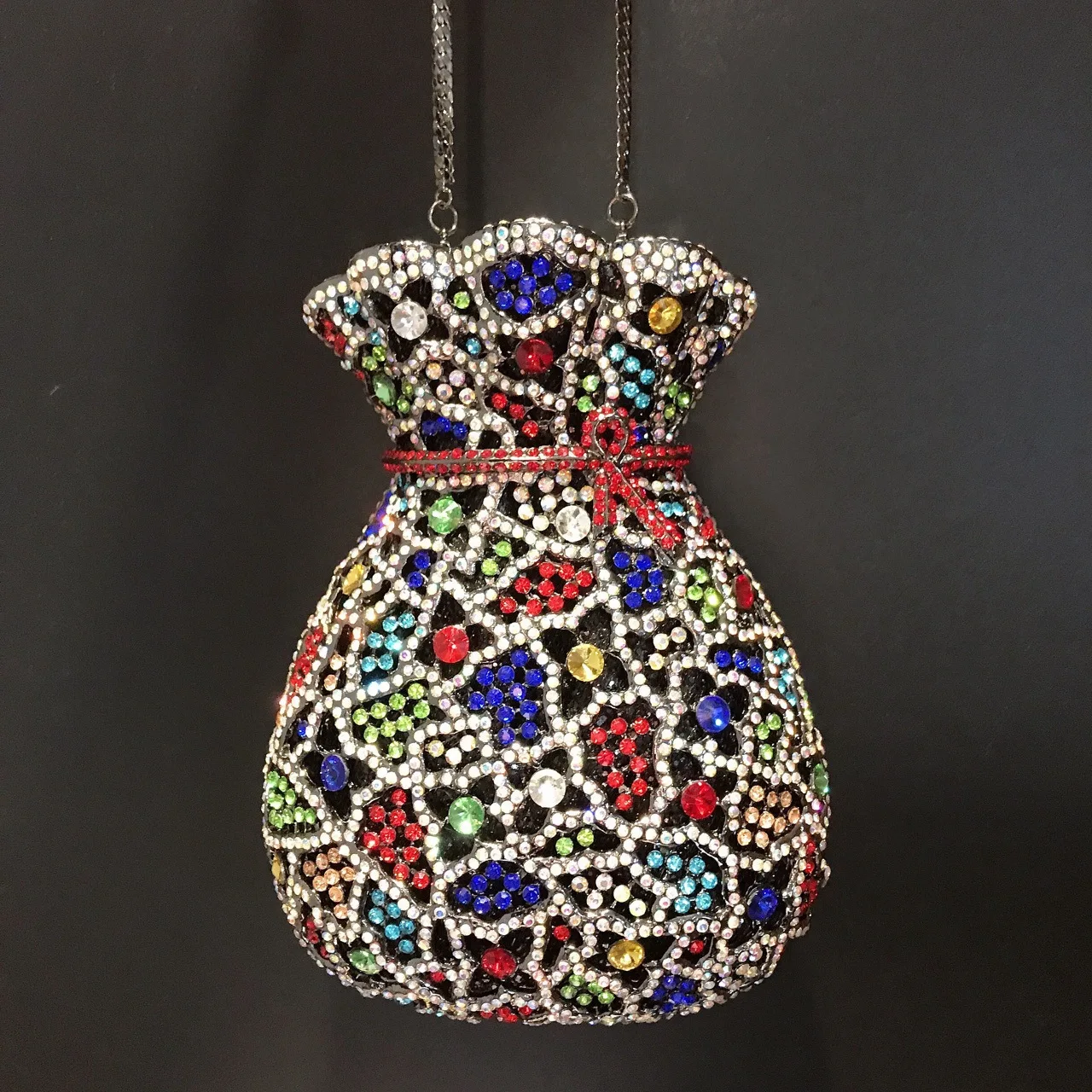 Vase Diamond Dinner Cosmetic Bag Handmade Point Diamond Metal Hollow Clutch Bag Purse Torebka Luksusowe Marki Torebka Wieczorowa