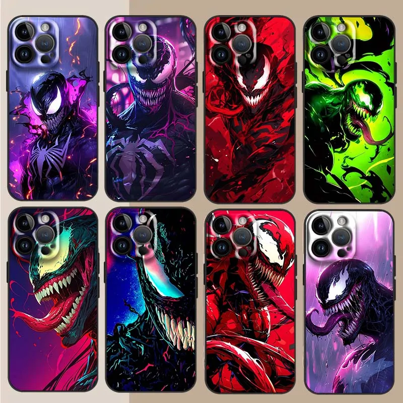 

Anime Venom Cool For Apple iPhone 17 16 15 14 13 12 11 Air Mini Plus Pro Max Soft Black Phone Case Cover