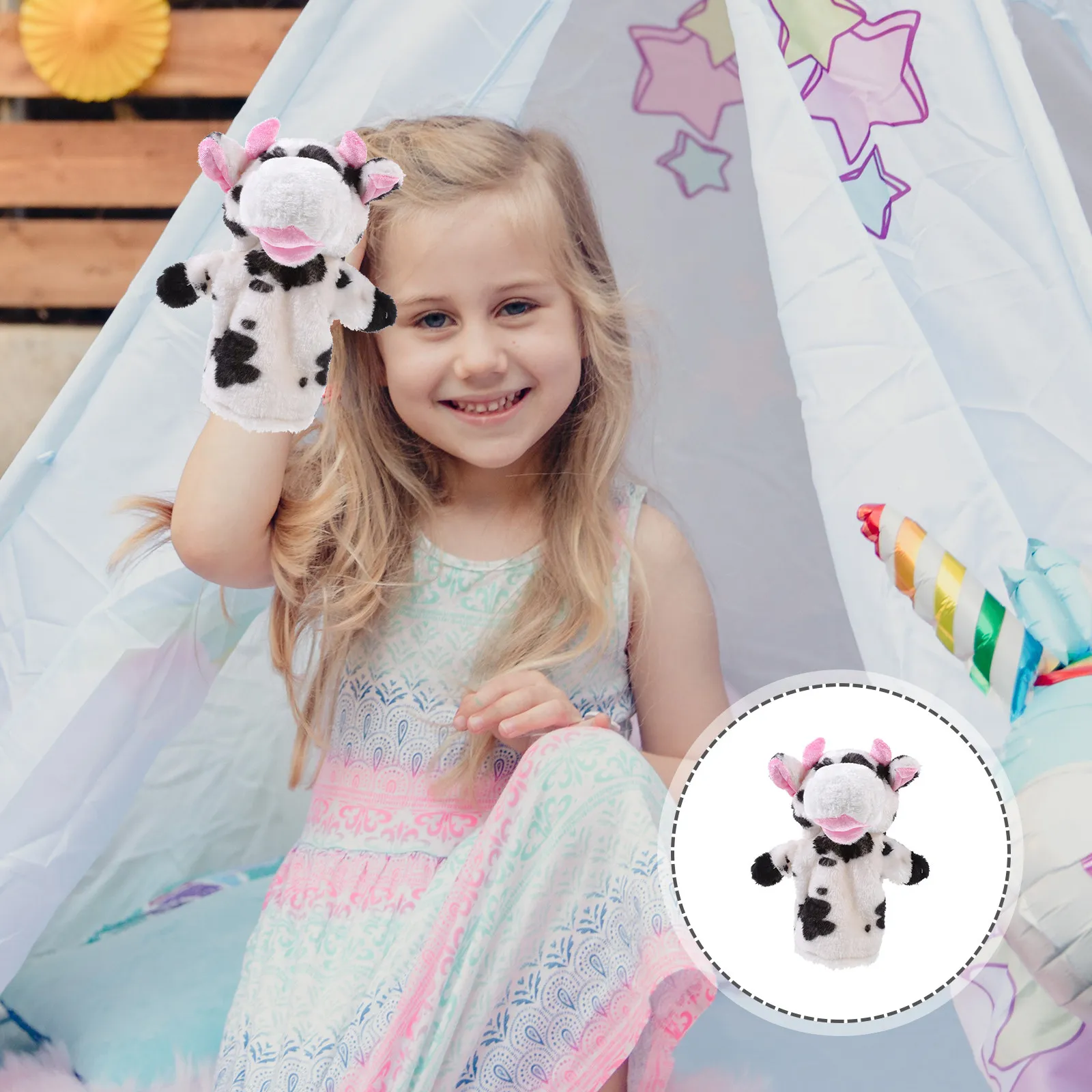 Premium Cow Design Hand Puppet for Children Story Time Creative Play Developmental Learning Tool Great Gift for Friends Family