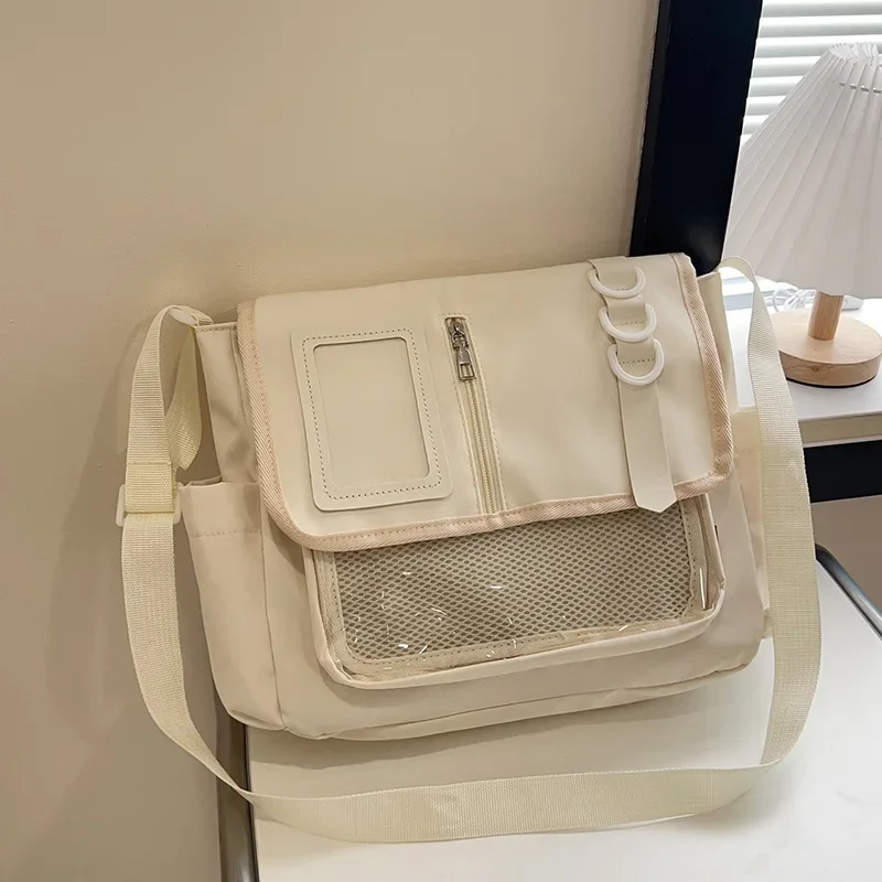 

Сумка через плечо в студенческом стиле с лентой, большая вместительная сумка для переноски книг, сумка почтальона с бантом для девочек, сумка через плечо JK Ita, сумка